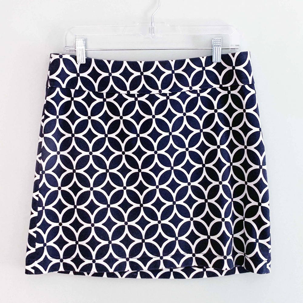 Banana Republic Navy and White Patterned Skirt